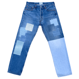 patched denim pants